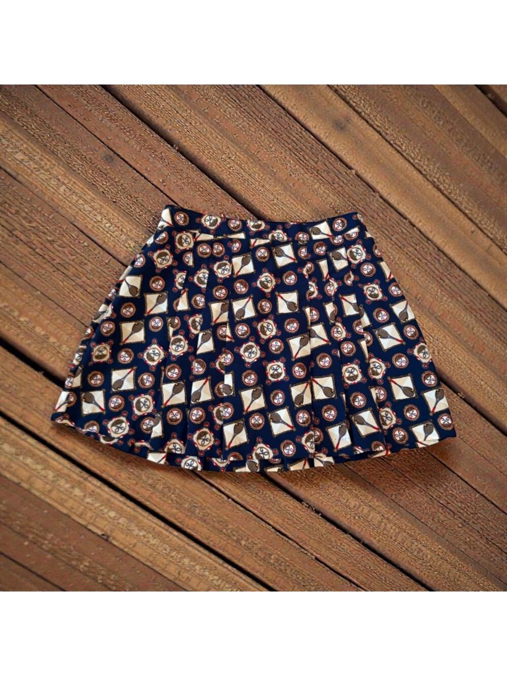 WESTBOUND Vintage Tennis Print High Waist Skirt Size 12